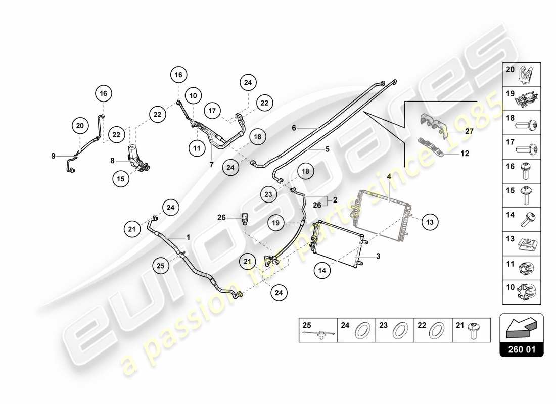 lamborghini 2017 (lp580-2 coupe) a/c condenser part diagram
