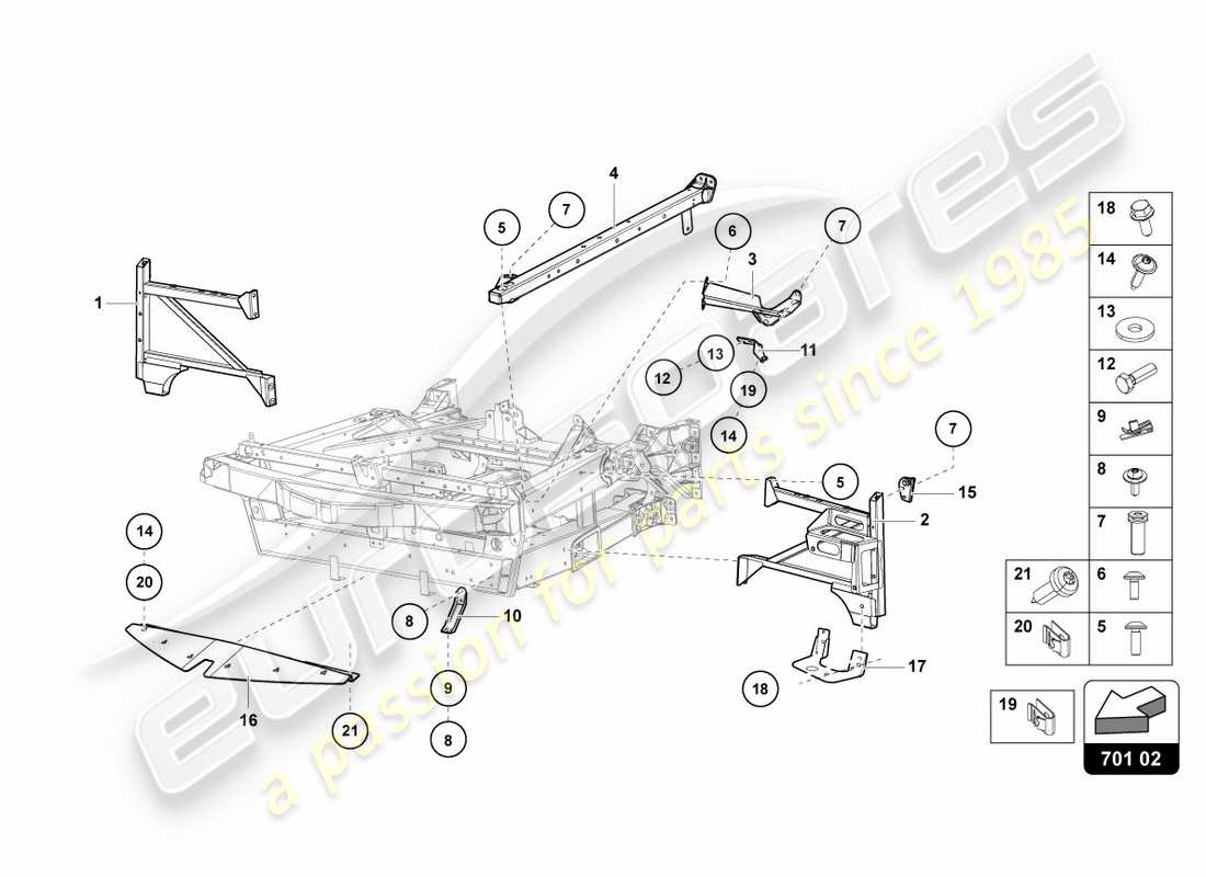 lamborghini lp700-4 coupe (2012) trim frame front part part diagram