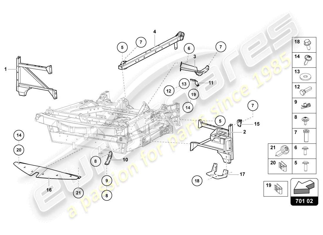 lamborghini 2014 (lp720-4 coupe 50) trim frame front part part diagram