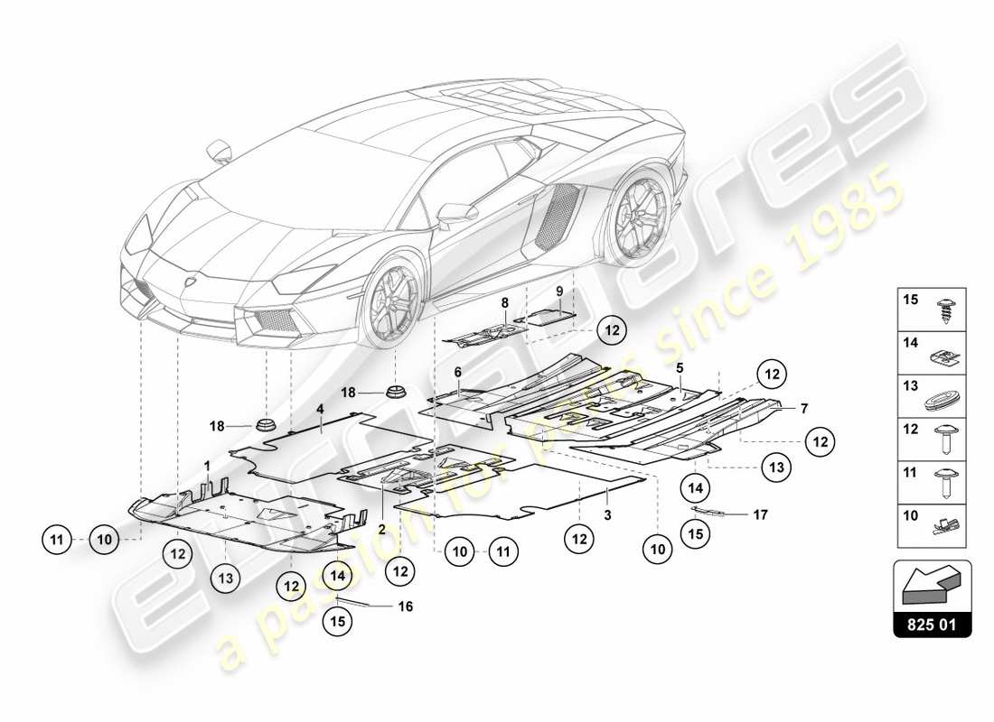 lamborghini lp700-4 coupe (2012) trim panel for frame lower section parts diagram