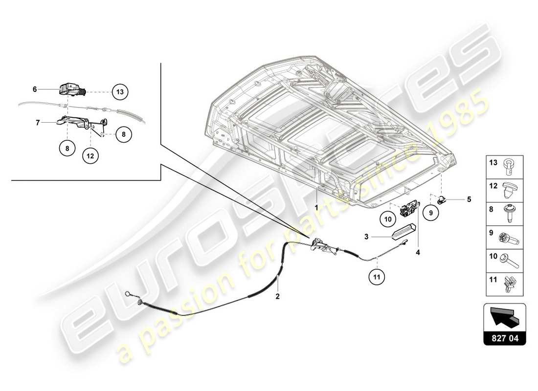 lamborghini 2019 (lp610-4 coupe) release lever part diagram