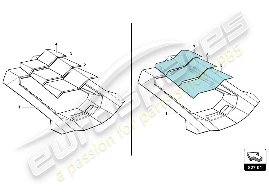 lamborghini lp720-4 coupe 50 (2014) engine cover with insp. cover parts diagram