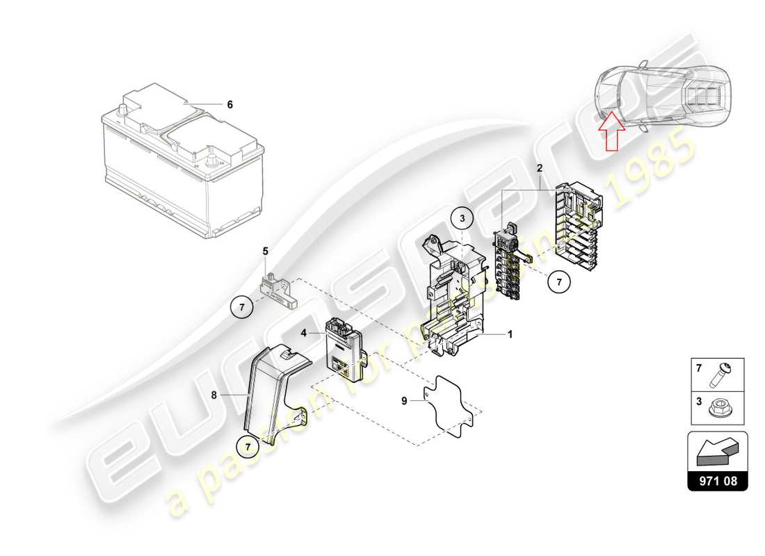 lamborghini 2017 (lp580-2 coupe) fuse box part diagram