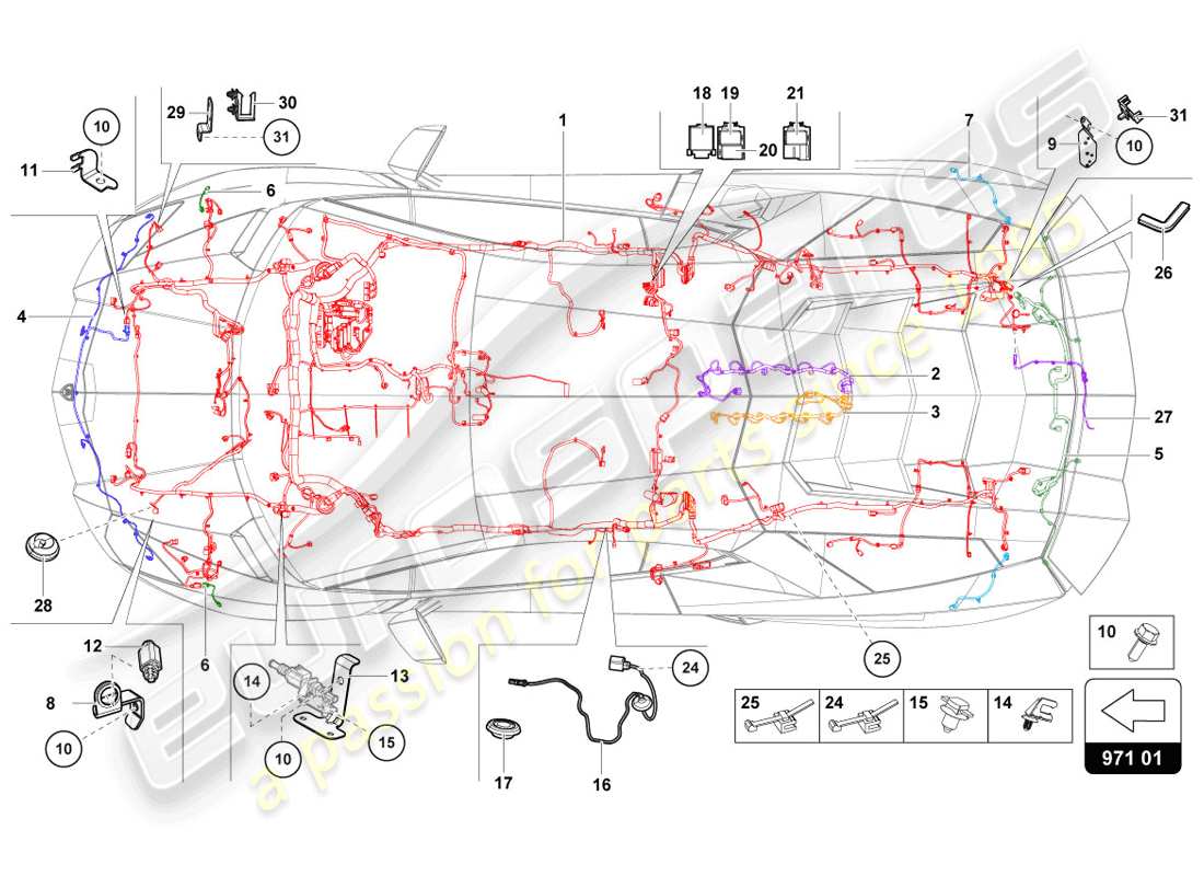 lamborghini 2014 (lp720-4 coupe 50) electrics part diagram