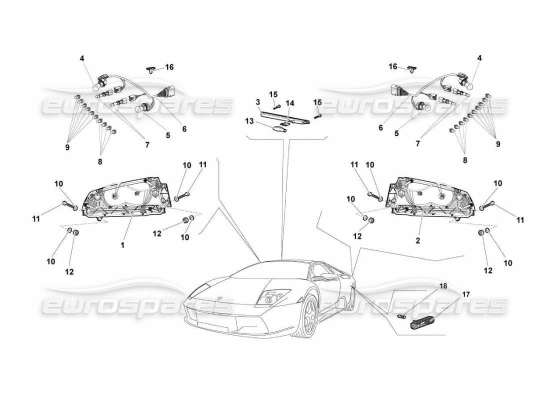 lamborghini murcielago lp670 lights part diagram