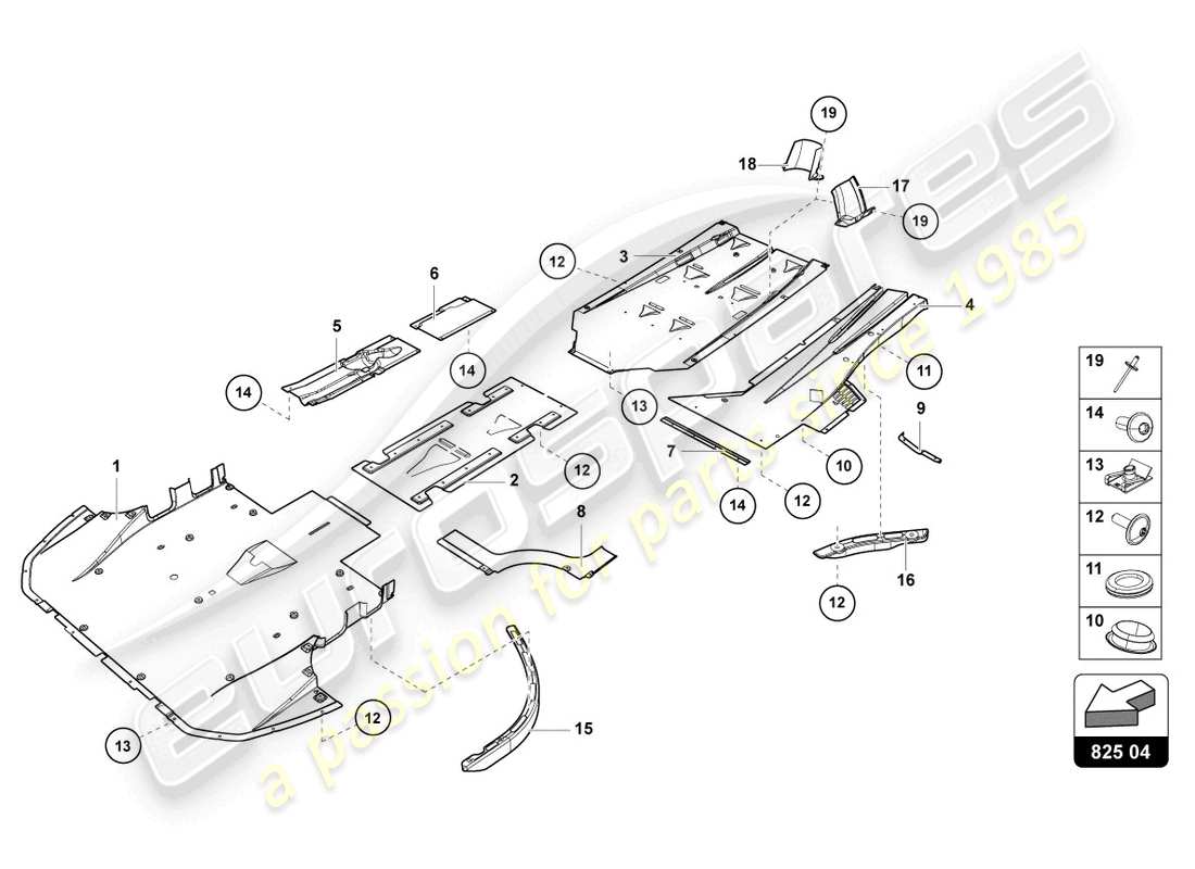 lamborghini lp750-4 sv coupe (2015) trim panel for frame lower section parts diagram