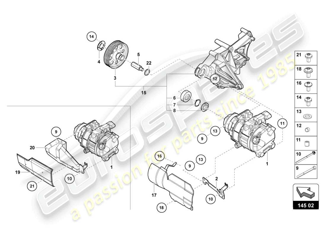 lamborghini 2018 (lp740-4 s roadster) a/c compressor part diagram