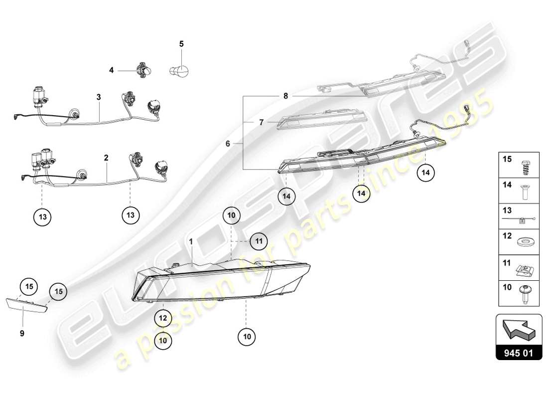 lamborghini lp720-4 coupe 50 (2014) tail light parts diagram