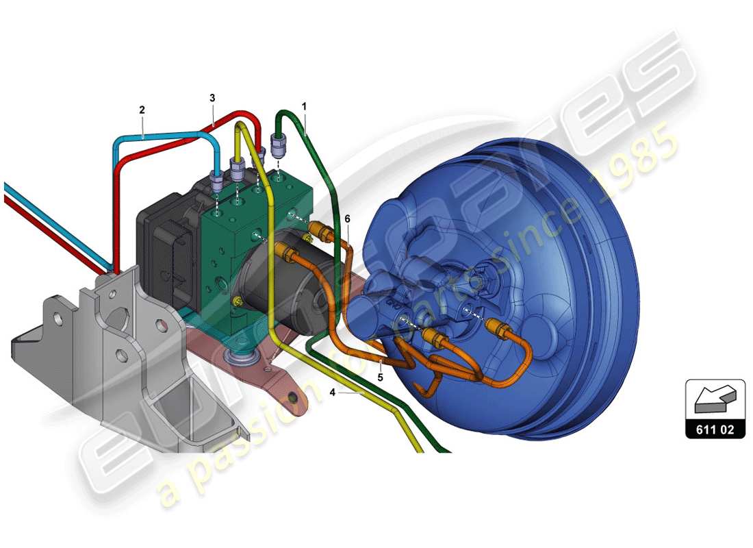 lamborghini 2014 (lp720-4 coupe 50) brake servo, pipes and vacuum system part diagram