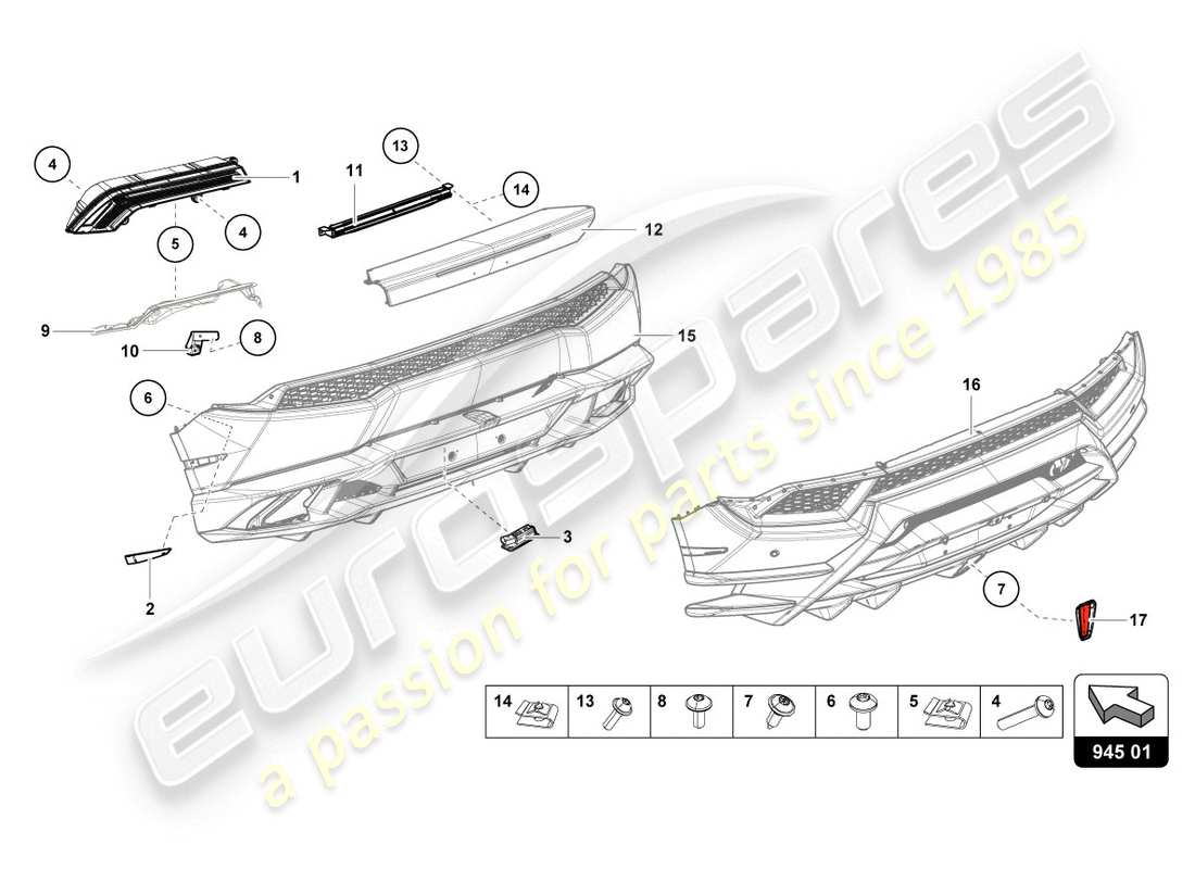 lamborghini 2016 (lp580-2 coupe) tail light part diagram