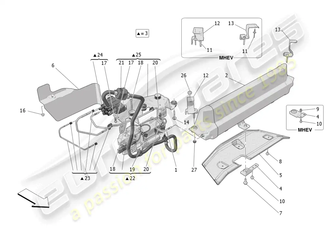 a part diagram from the maserati grecale gt (2023) parts catalogue