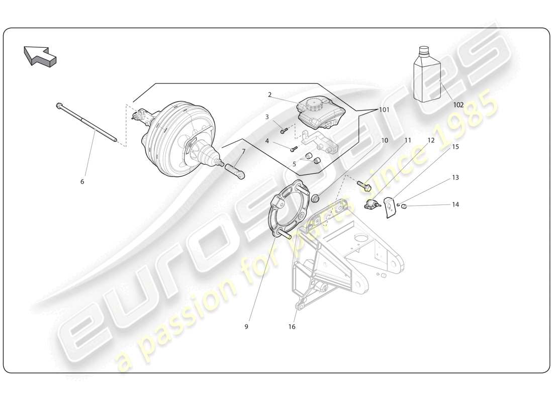 a part diagram from the lamborghini super trofeo (2009-2014) parts catalogue