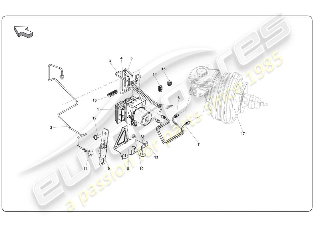 a part diagram from the lamborghini super trofeo (2009-2014) parts catalogue