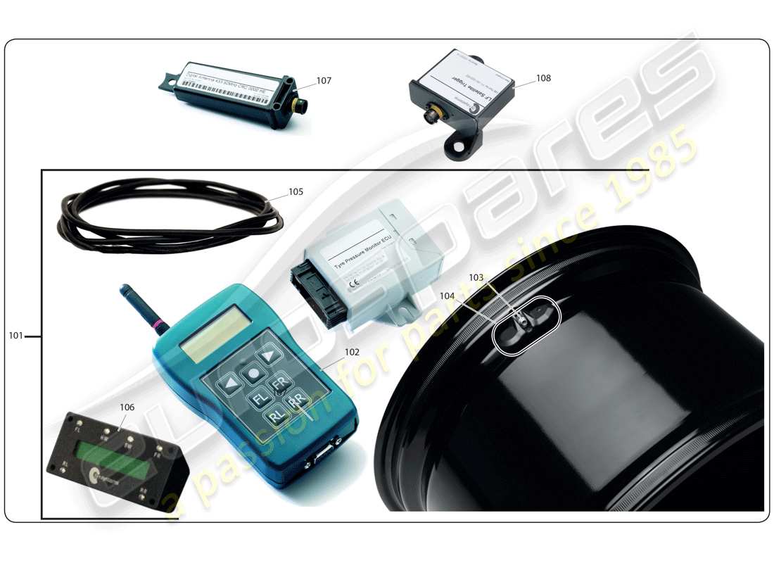 a part diagram from the lamborghini super trofeo (2009-2014) parts catalogue