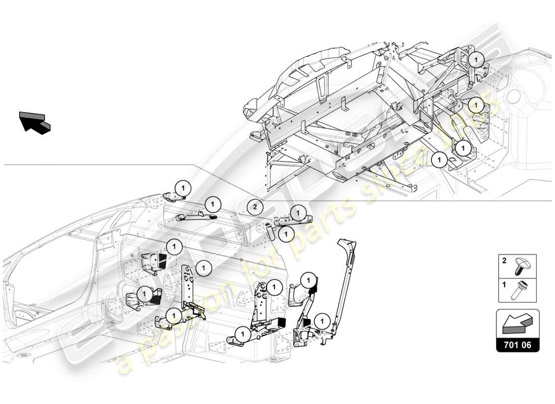 a part diagram from the lamborghini aventador lp720-4 parts catalogue