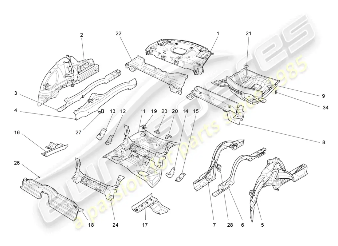 a part diagram from the maserati ghibli (2015) parts catalogue
