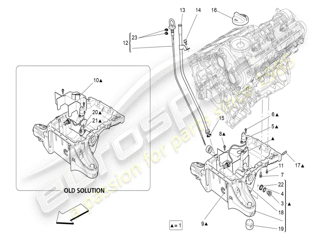 a part diagram from the maserati ghibli (2017 onwards) parts catalogue