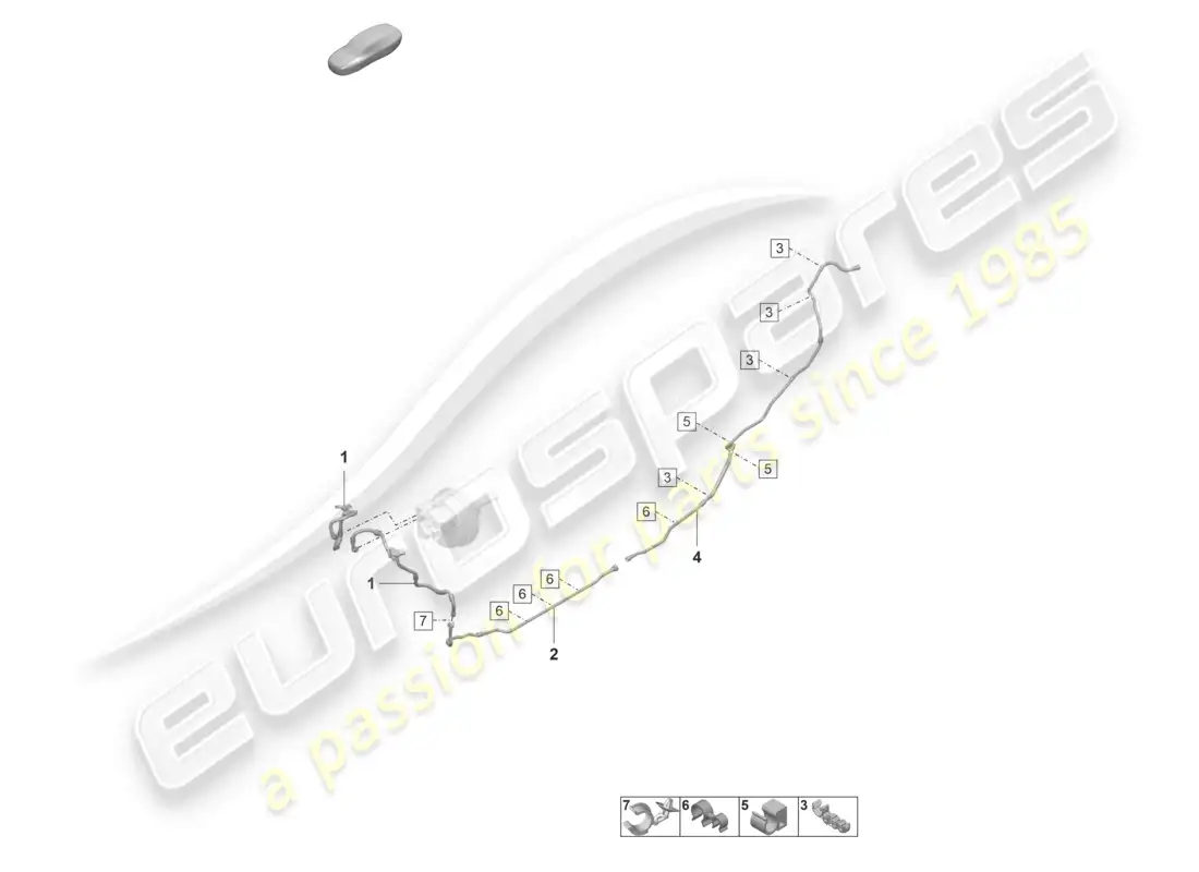 a part diagram from the porsche 992 parts catalogue