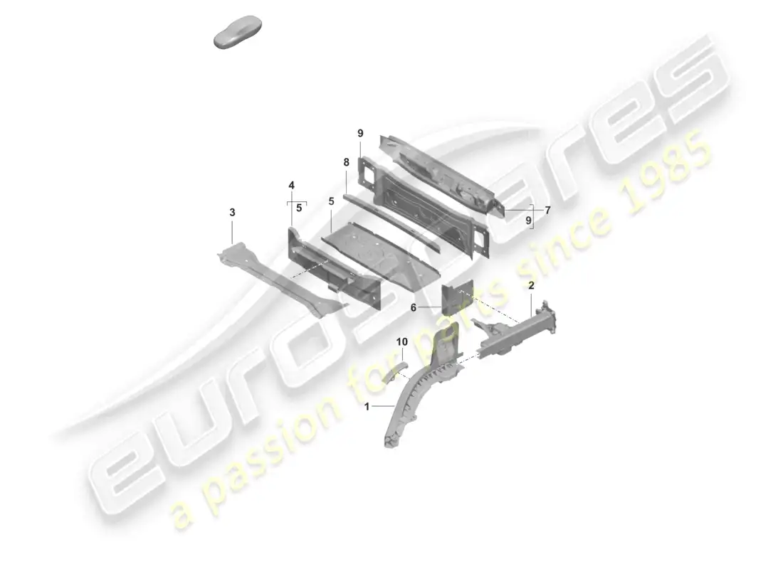porsche 2023 (taycan 9j1-1) rear end side member individual parts parts diagram