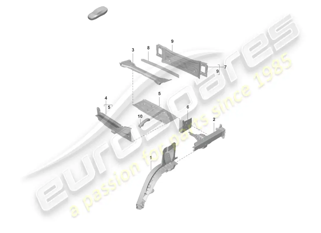 porsche 2023 (taycan 9j1-1) rear end side member individual parts parts diagram