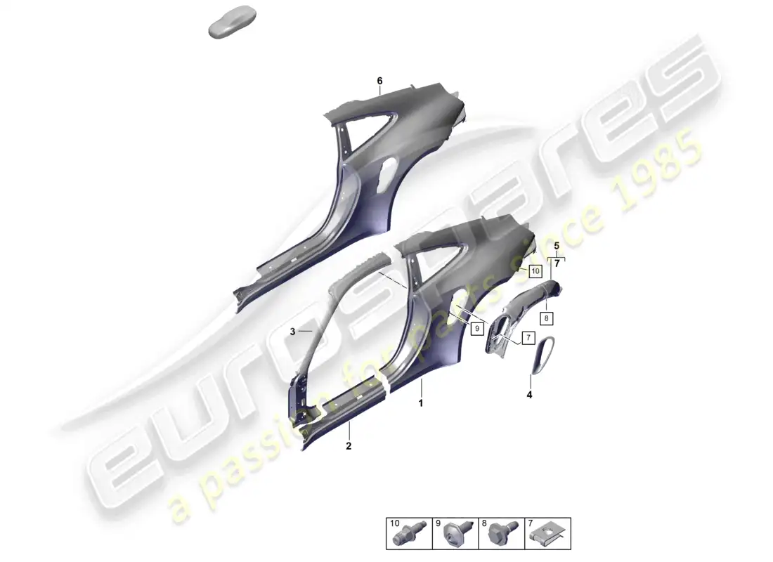porsche 2022 (992-1 gt3/rs/st) side part outer gt3rs parts diagram