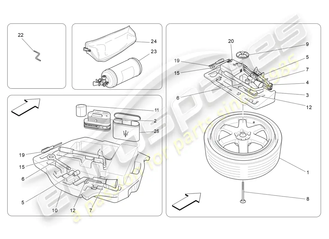 maserati ghibli (2016) standard provided parts diagram