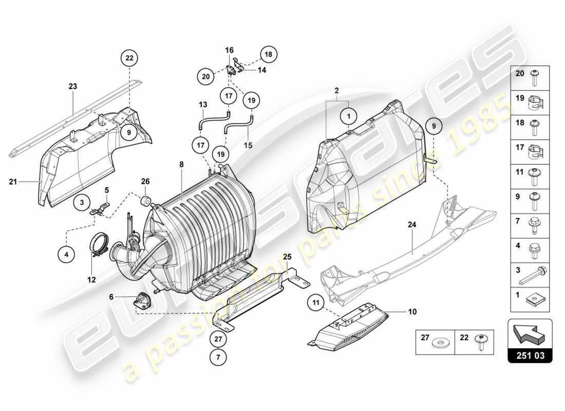 lamborghini lp700-4 coupe (2012) silencer with catalyst part diagram