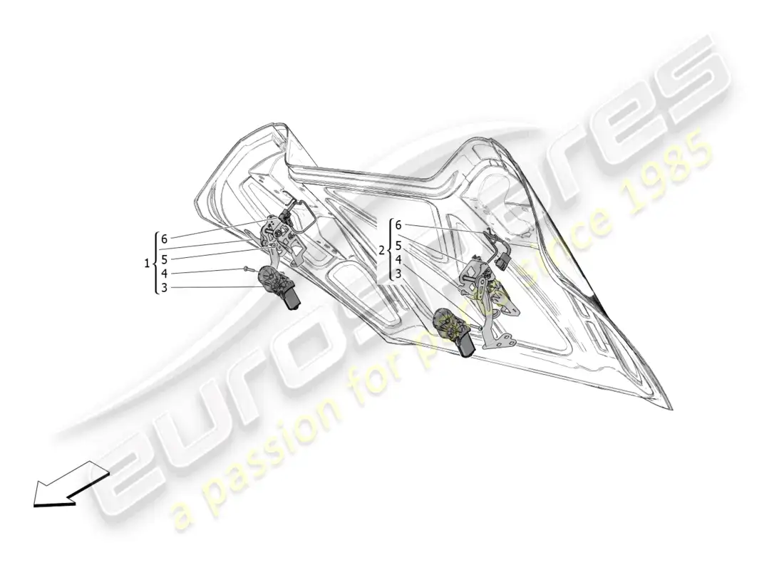 maserati mc20 cielo (2023) electrical capote: flaps parts diagram