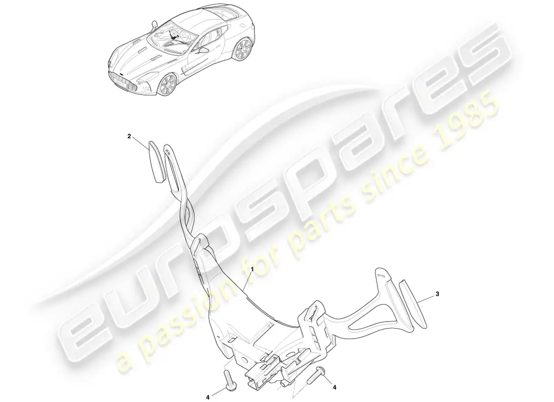 aston martin one-77 (2011) paddleshift parts diagram