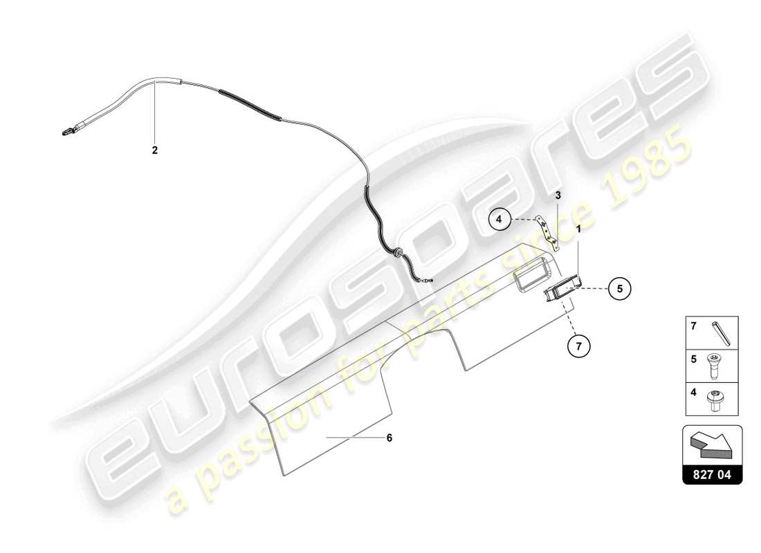 lamborghini 2021 (lp740-4 s coupe) release lever parts diagram