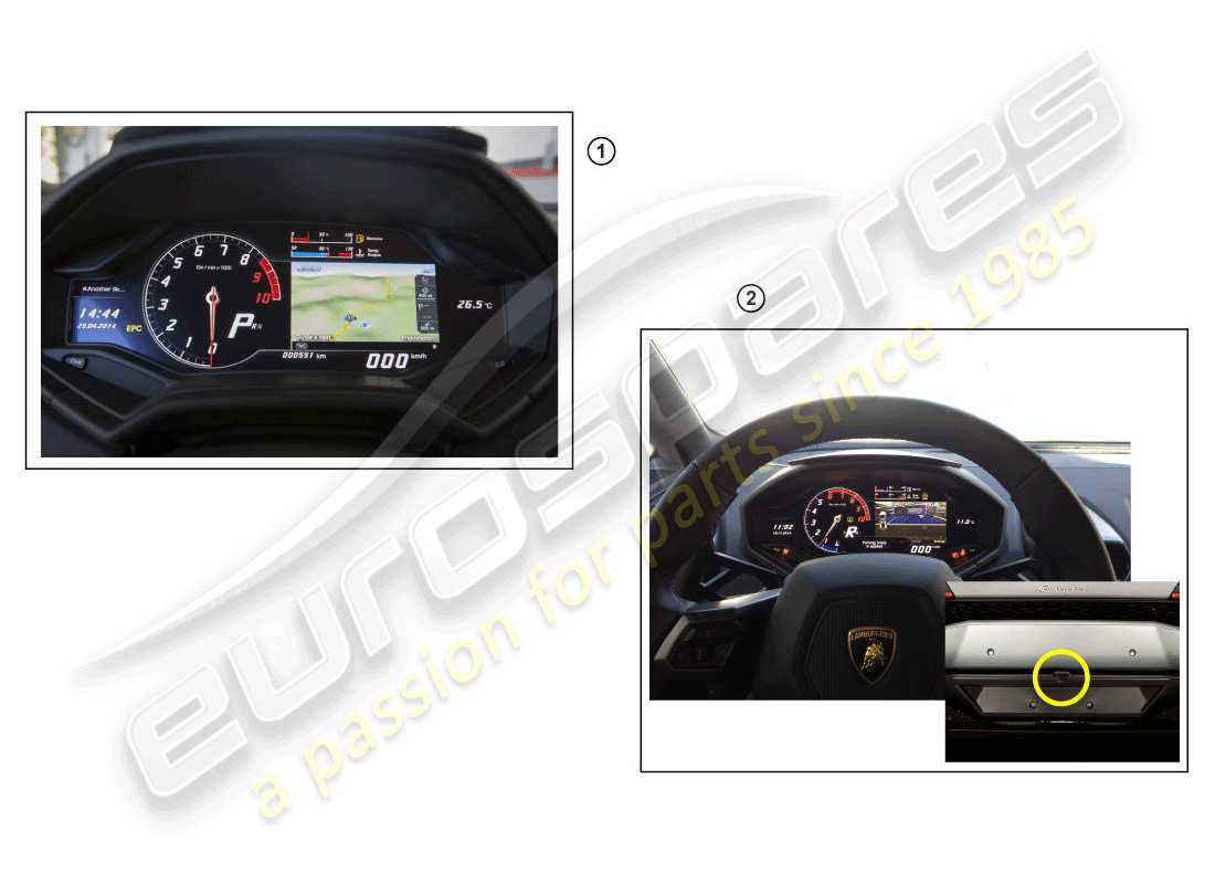 lamborghini accessories (lp610-4 coupe) retrofit kit for dynamic navigation part diagram