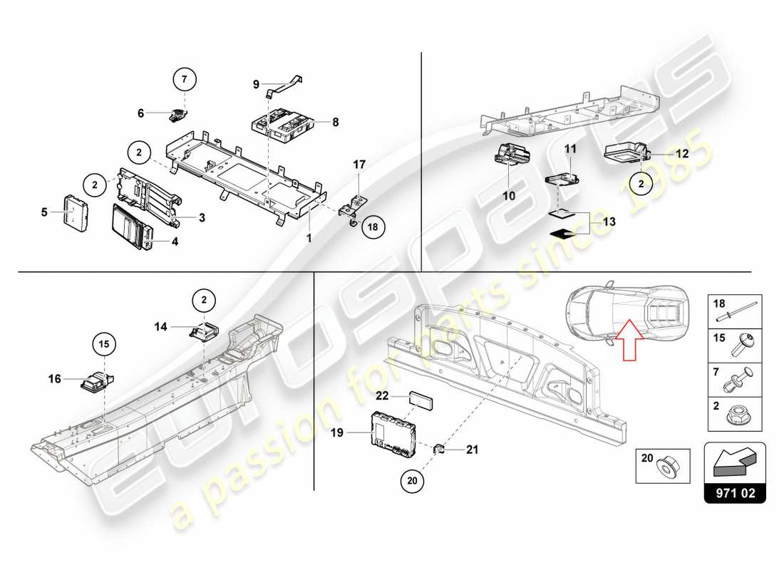 lamborghini 2018 (lp580-2 spyder) control unit part diagram