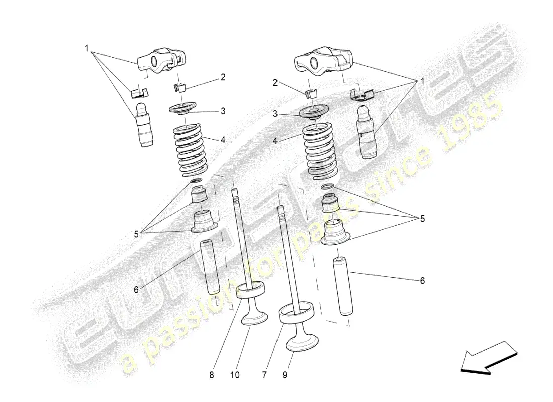 maserati ghibli (2021) valves parts diagram