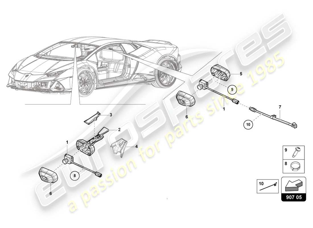 lamborghini evo spyder 2wd (2020) electrical parts for video recording and telemetry system part diagram