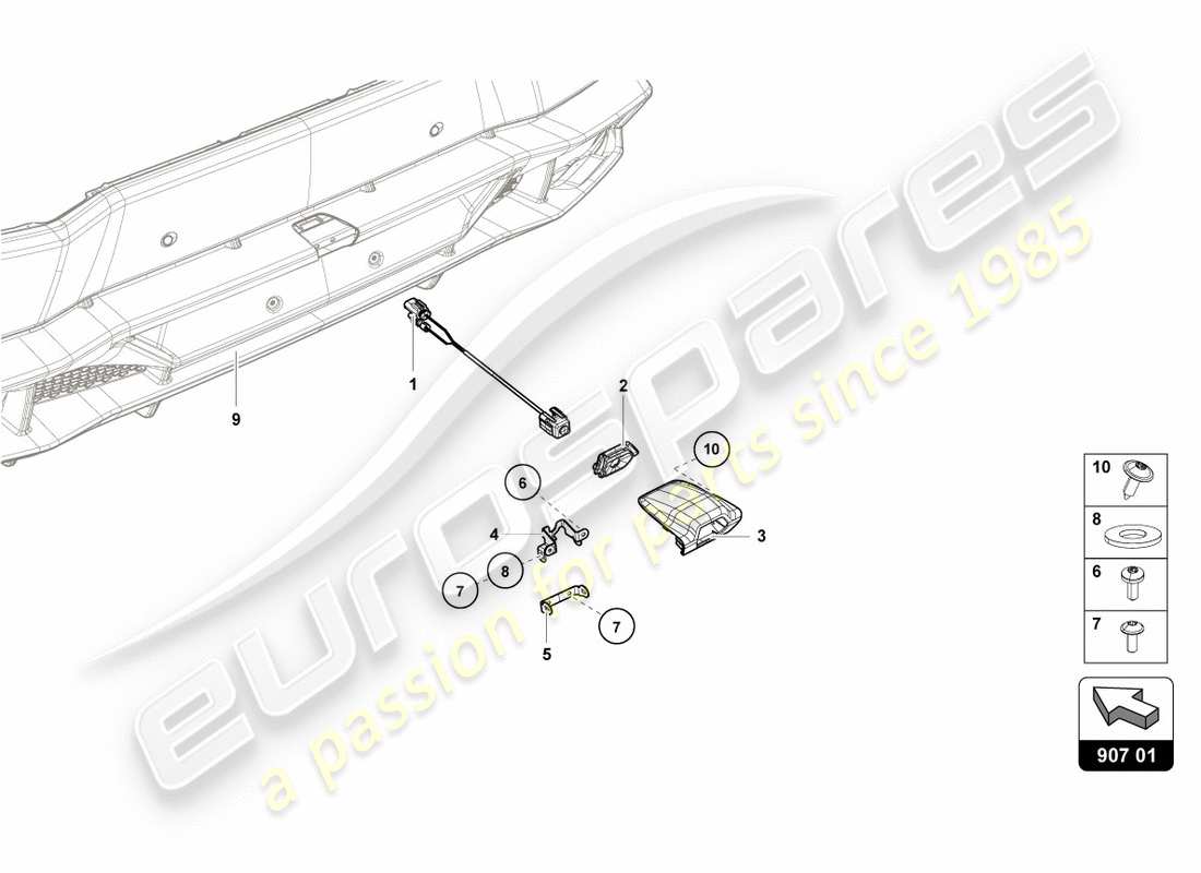 lamborghini 2017 (lp610-4 avio) reversing camera part diagram