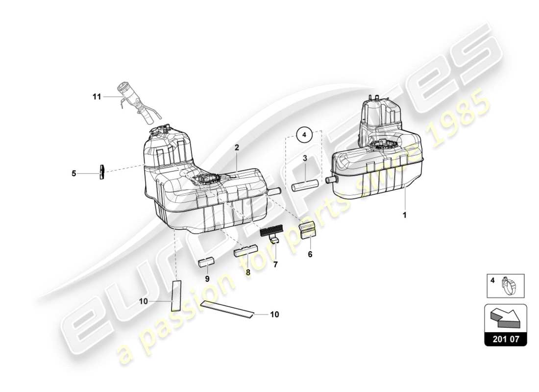 lamborghini 2016 (lp610-4 spyder) fuel tank part diagram