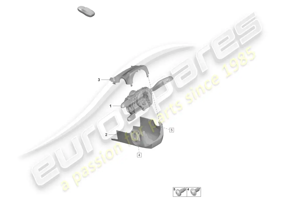 porsche 2023 (992-1 gt3/rs/st) steering column switch parts diagram