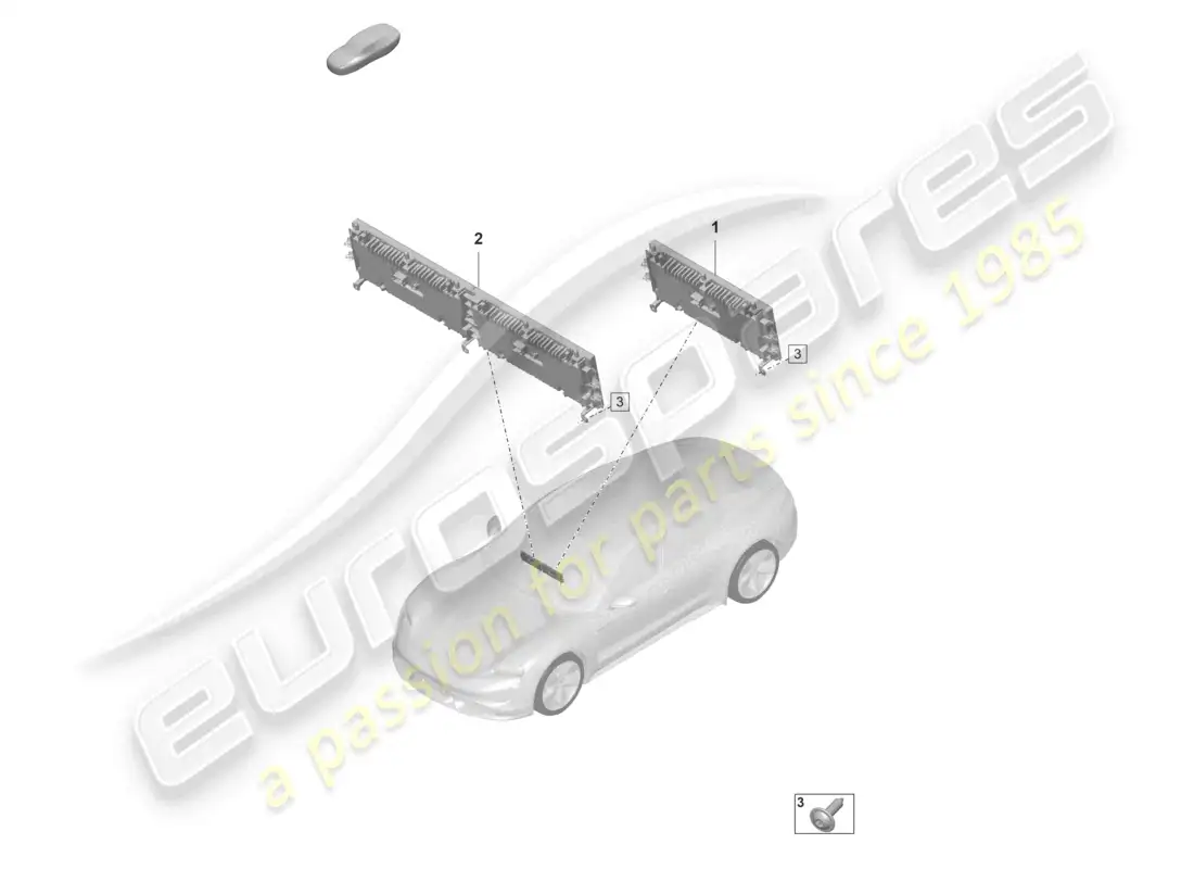 porsche 2021 (taycan 9j1-1) display unit and control panel with touchscreen parts diagram