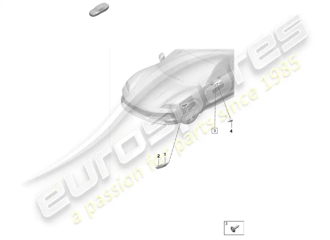 porsche 2025 (taycan 9j1-2) turn signal repeater side marker light control unit for day driving light part diagram
