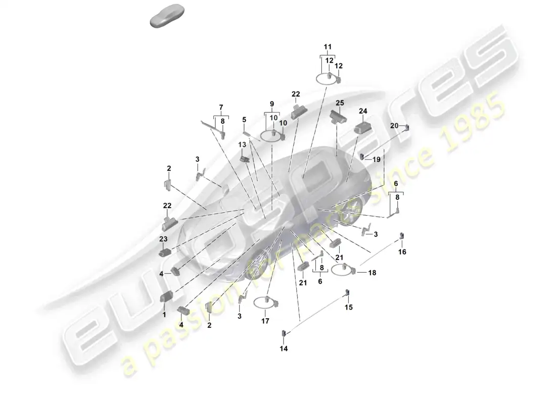 porsche 2022 (taycan 9j1-1) interior light parts diagram