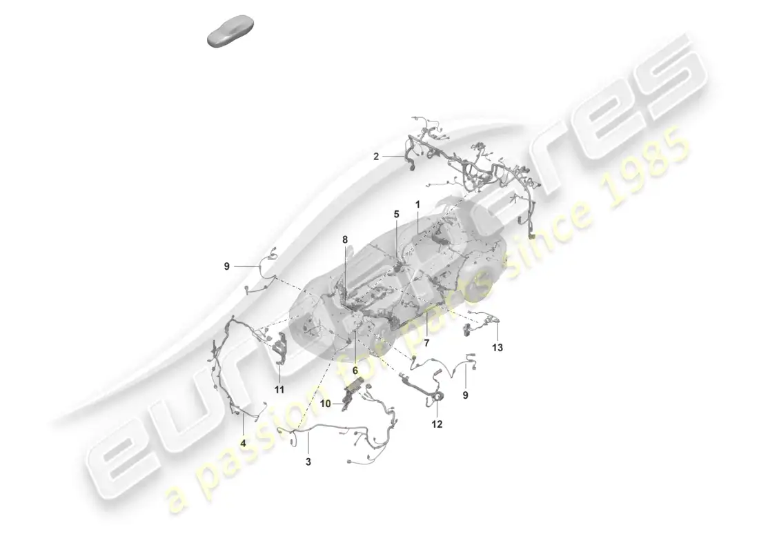 porsche 2023 (992-1 gt3/rs/st) wire set bumper front end parts diagram