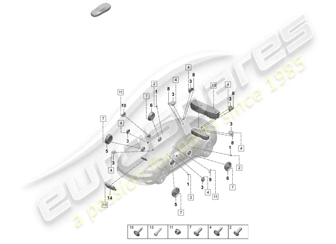 porsche 2026 (taycan 9j1-2) loudspeaker parts diagram