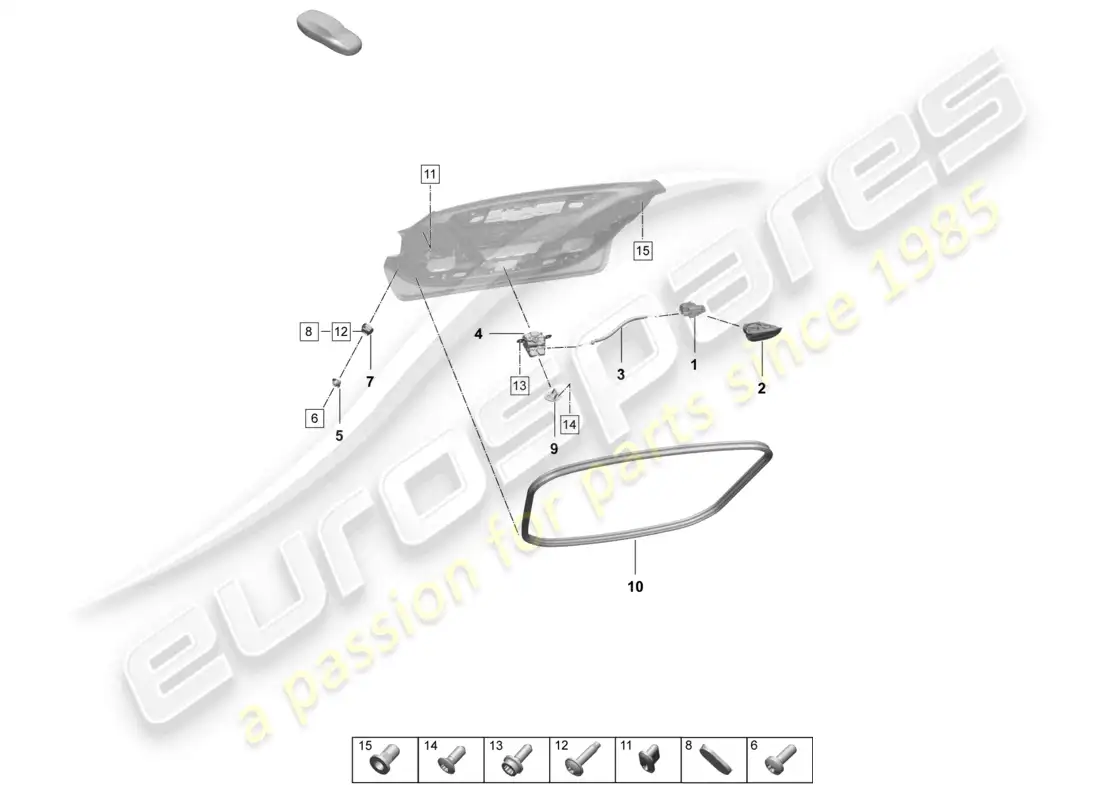 porsche 2025 (taycan 9j1-2) rear lid accessories part diagram