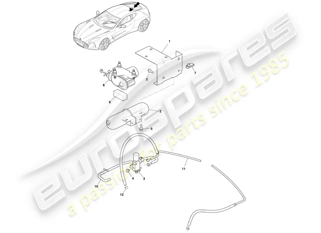 aston martin one-77 (2011) vacuum distribution parts diagram