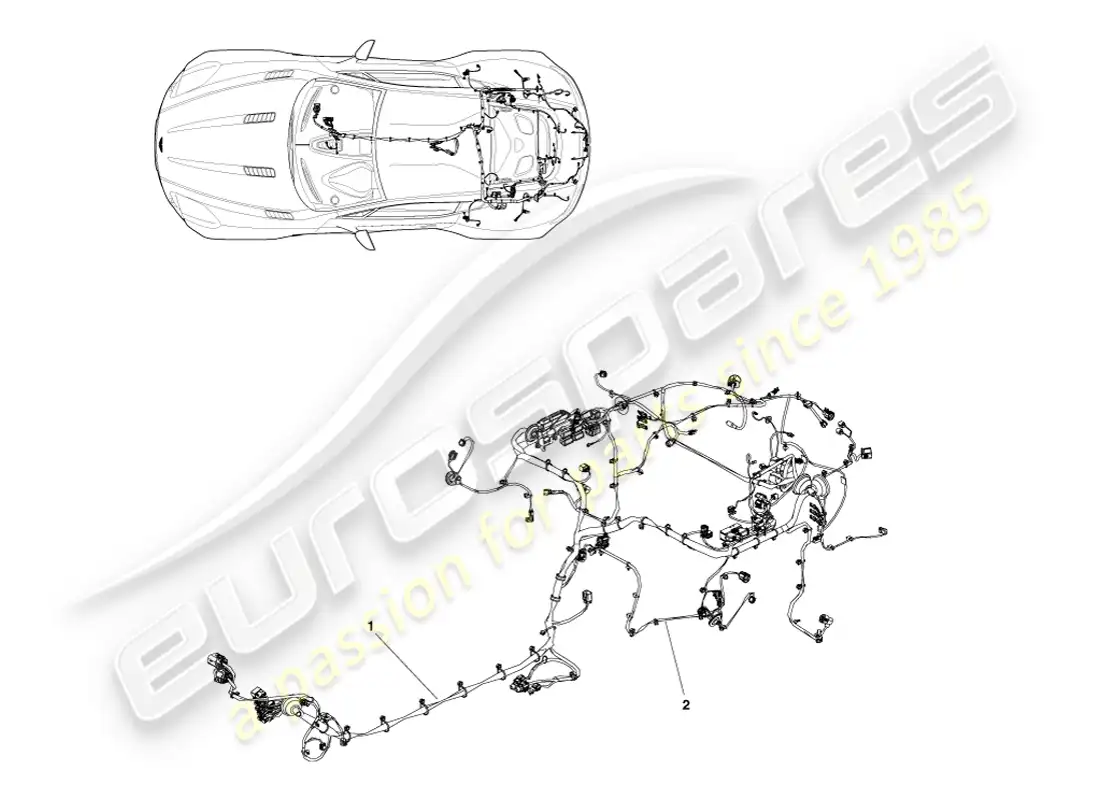 aston martin one-77 (2011) rear end harness parts diagram