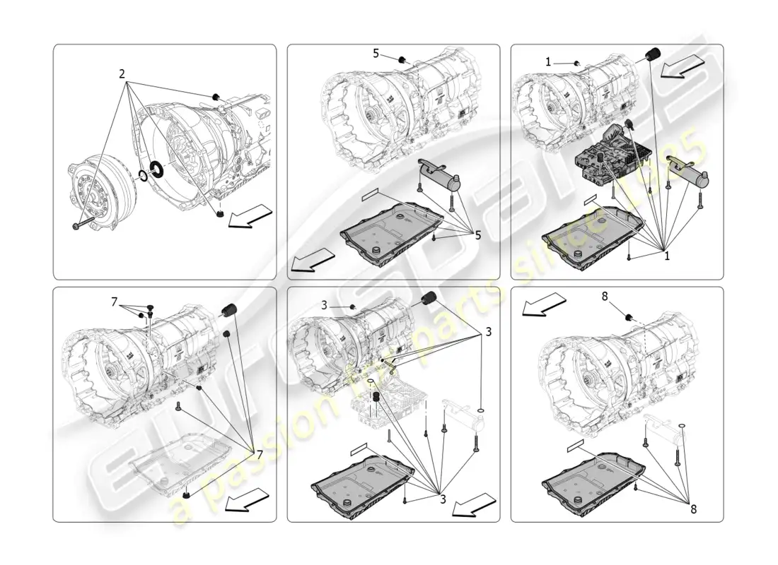 maserati grecale trofeo (2023) gearbox housings parts diagram