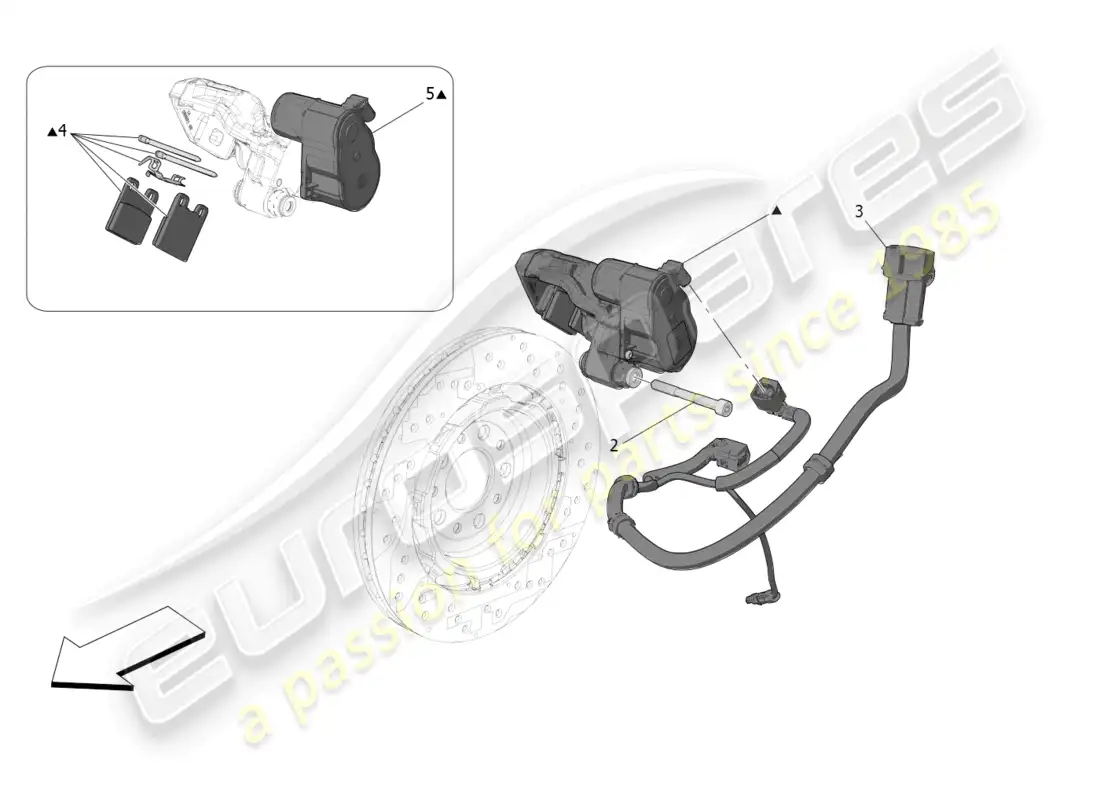maserati grecale trofeo (2023) parking brake parts diagram