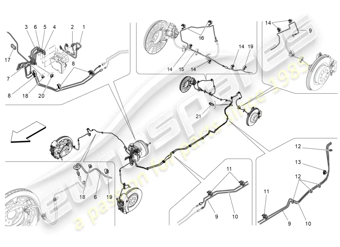 maserati levante (2020) lines parts diagram