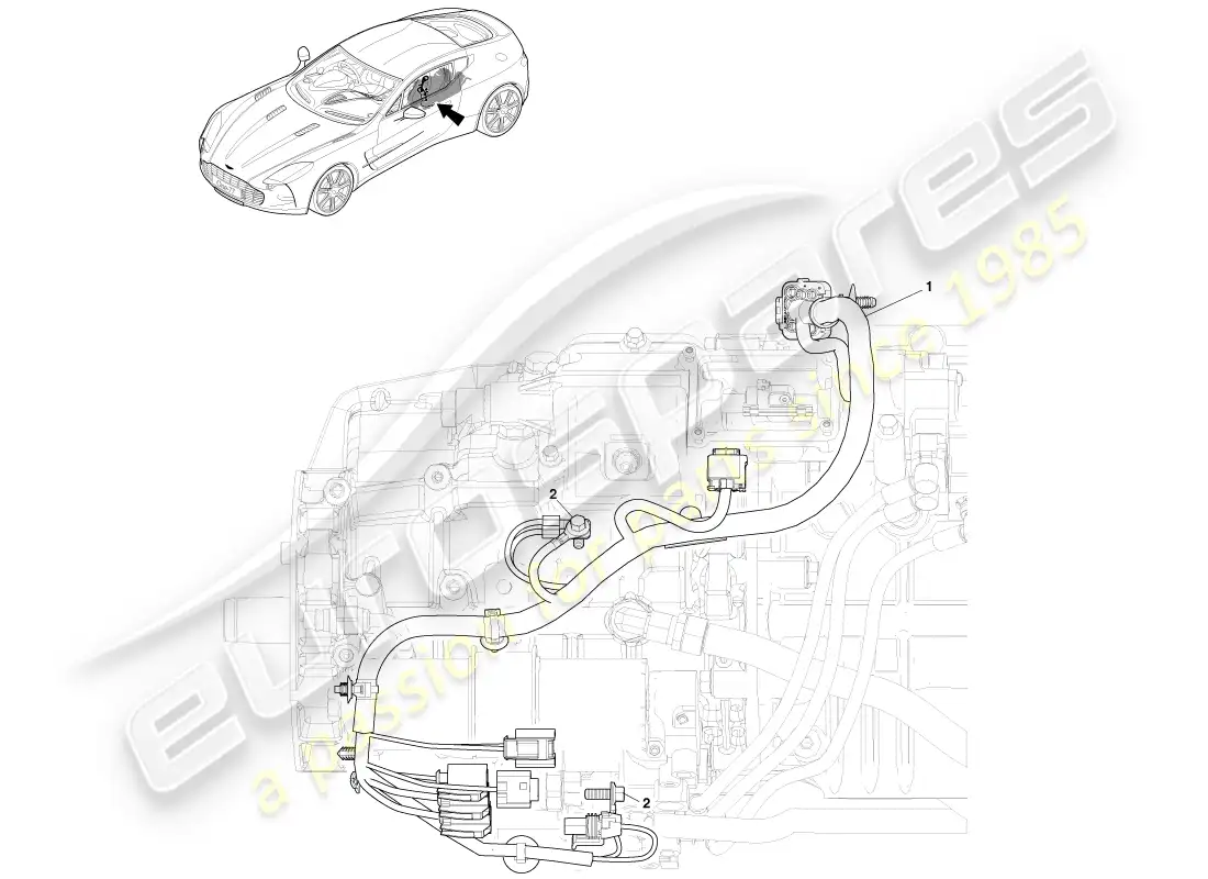 aston martin one-77 (2011) transmission harness parts diagram