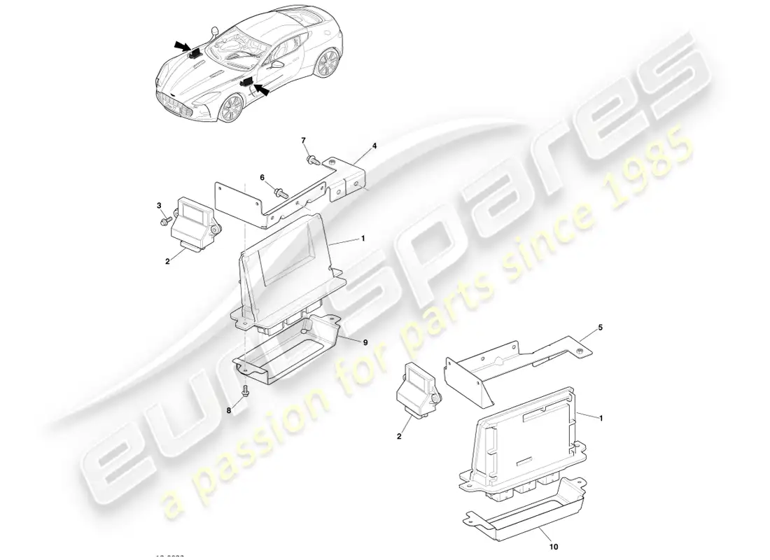 aston martin one-77 (2011) ecu assembly parts diagram